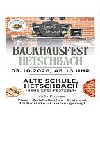 Backhausfest Hetschbach 2026 Backhausfest Hetschbach 2026