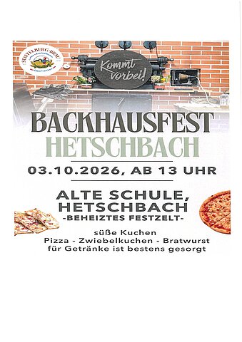Backhausfest Hetschbach 2026 Backhausfest Hetschbach 2026