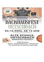 Backhausfest Hetschbach 2026 Backhausfest Hetschbach 2026