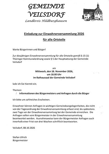 Einwohnerversammlung 2026 Einwohnerversammlung 2026